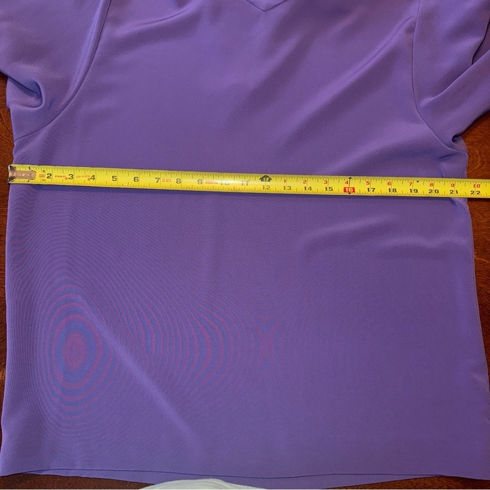 NWT Vintage Dalton Sport Purple Polyester Button Back Turtleneck Blouse Size 14 - Picture 10 of 10